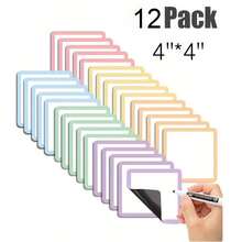 12 wiederverwendbare magnetische Notizen, 4 x 4 Zoll – Ausgabe "Zurück zur Schule" – löschbare Etiketten, geeignet für Whiteboards, Kühlschränke, Lagerschränke – perfekt für Büro, Klassenzimmerorganisation und Erinnerungen zu Hause