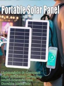 1 Peça Kit de Carregador Solar Tipo C USB Portátil, Flexível, Leve, Mini Sistema para Telefones, Power Banks, Carro, Camping, Trilha