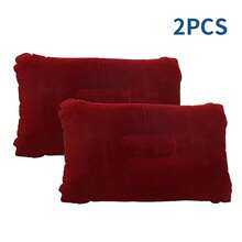 1pc Portable Inflatable Pillow For Outdoor Camping And Nap, Disposable Backrest Cushion, Velour Throw Pillow, Travel Pillow, Car Cushion, Bedding, Home
