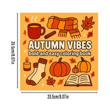 22 Vibrant, Simple & Easy To Color Pumpkins, Falling Leaves, Cozy Sweaters And Autumn Themed Illustrations, Suitable For All Ages - Single Piece - View 13