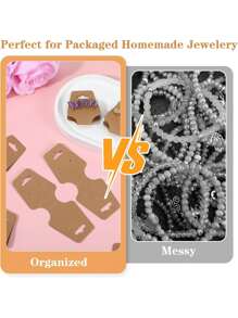 200/100pcs Necklace Display Card, Jewelry Packaging Card, Jewelry Clip, With 2 Pre Drilled Classification Kits, Necklace Bracelet Card Folding Card, Jewelry Card Packaging Card, Sturdy Hanging Card For Jewelry Earring Retail Display, Suitable For Small Businesses That DIY Hang Bracelets, Earrings, Keychains, Earrings