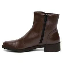 USEVITTAL Vittal Women's Leather Low-Cut Boot With Side Zipper - Rust Brown - View 3