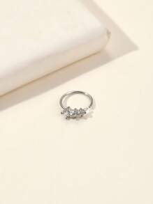 Women's Cubic Zirconia Nose Ring, Copper Alloy Rhinestone Round Soft Cartilage Ear Nose Piercing Body Jewelry