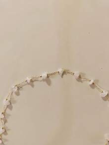 1pc Asymmetrical Rough Stone Necklace, Fashionable, Elegant, Versatile, Sexy For Party, Beach, Vacation, Casual Wear, Holiday Gift (1-3cm Handmade Variation) - Pink - View 3