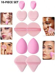 5/10/20/30/40/50/60/80PCS Makeup Tools Set Including:10PCS Makeup Sponges For Liquid Makeup+10PCS Mini Makeup Sponges For Liquid Makeup+10PCS Triangle Powder Puffs For Loose Powder And Makeup Setting+10PCS Air Cushion Powder Puffs For Facial Makeup+10PCS Mini Air Cushion Powder Puffs For Facial Concealer Makeup,Giveaways,Travel,Cheap Stuff,Travel Essential - Pink - View 15
