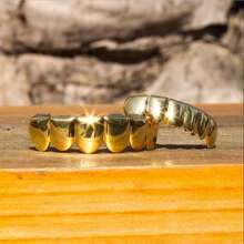 1 Set Of Exquisite Popular Hip Hop Teeth Grills Sharp Teeth TeethGrillz  Plated Teeth Grills Accessories - Bạc (răng dưới) - Xem 3