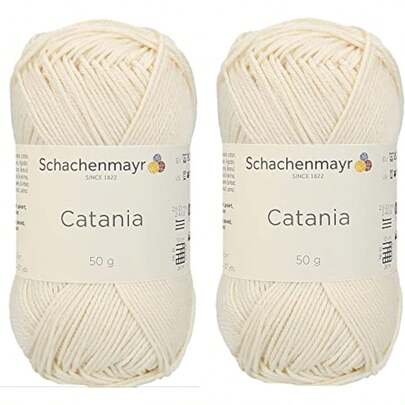EstiloJuego De 2 Madejas: Hilo De AlgodóN 100% Mercerizado SMC Catania Originals, Total 3.5 Onzas, Cada Uno De 1.7 Onzas (50 G) / 136 AñOs (125 M) Amigurumi Fine-Sport 2 (130 Crema)VersióN Mejorada