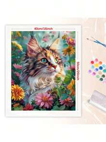 Paint By Number For Adults Beginner, DIY Gift Canvas Painting Kits, Cute Cat Oil Painting Kit, DIY Paint Adult Crafts For Gift Home Wall 16x20inch