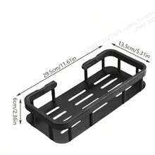 Drill-Free Wall-Mounted Racks For Bathroom Kitchen Toilet - Multi-Purpose Storage Shelves & Accessories - Black - View 13