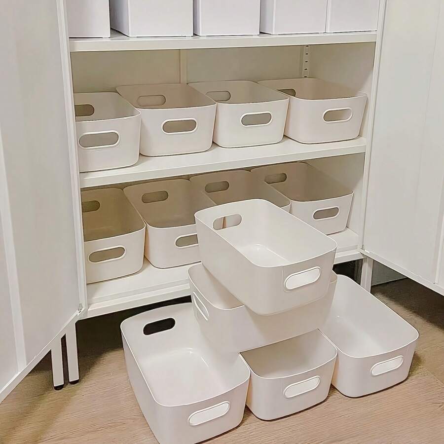 1/2/4/6/8/10 件套多功能收纳盒套装,耐用塑料材质,适用于化妆品、零食、厨房用品、浴室用品、宿舍用品等,包含收纳盒、篮子、盒子和容器,是家居收纳的理想之选。 - 彩色 - 查看 1