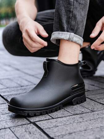 Men's Low-Top Waterproof Rain Boots, Non-Slip Short Tube Fishing Water Boots, Low-Top Waterproof Shoes For Men, Women, Students, Teenagers, Rubber Boots