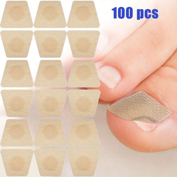100 Stücke Zehennagel-Erneuerungspflaster - Einfach anzuwenden, langanhaltende Pflege, hellbeige-farbiges Design für natürlichen Sitz, Zehennagel-Schutz | Unauffälliges Design | Natürliches Aussehen, Nagelpflege