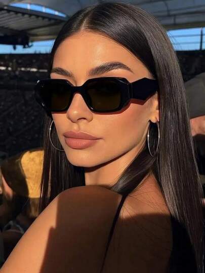 1 件矩形小框时尚眼镜，复古、个性化、多功能，女士时尚眼镜适合日常佩戴、街头摄影、度假、旅游、海滩配件，适合夏季海滩度假、户外、旅行万圣节