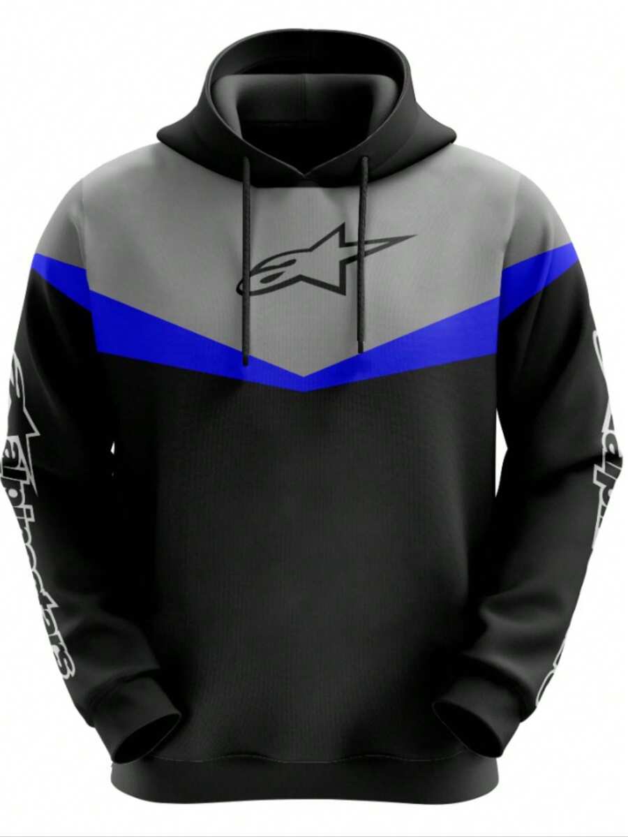 Motorcycle Car Racing Sweatshirt - Azul - Ver 1