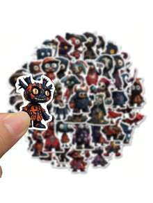SCXXBSW 50pcs Horror Style Art Cartoon Graffiti Stickers Decorating Water Bottles, Laptops, Suitcases, Waterproof Stickers - متعدد الألوان - مشاهدة 7