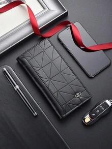 男士钱包，竖款，大容量，柔软皮革，送给爸爸、男朋友、搭配西装、新年、情人节的礼物