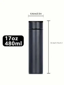 1 pieza/500ml(16.9oz) - Taza con pantalla de temperatura inteligente + filtro de té | Taza de agua de acero inoxidable | Estilo degradado de dopamina Ins | Bloqueo de temperatura a largo plazo de 24 h | Taza de viaje de oficina y salud | Taza de café para coche de las cuatro estaciones - Botella de agua para deportes y viajes al aire libre, adecuada para la escuela, el camping y las excursiones