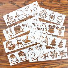 8pcs Reusable Plastic Christmas Border Stencil Set, Includes Snowman, Gingerbread And Holiday Patterns, Suitable For Painting, Scrapbooking And Crafts