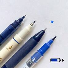 4pcs Retro Green Calligraphy Brush Pens, Compatible With Multiple Nib Types, High-Quality, Quick-Drying Ink, Suitable For Notebooks, Notes, And Office Supplies, Back To School Essential - Black - View 8