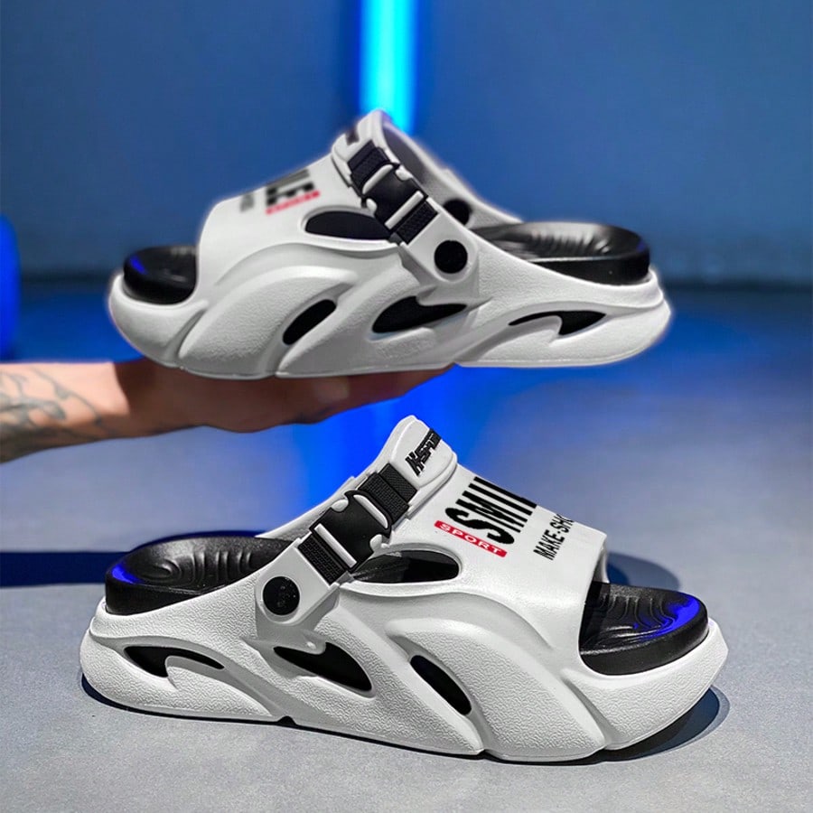 Sandalias casuales de verano 2025 para hombres, de estilo de resort de playa biónico, cómodas, con suela gruesa y suave, versátiles, para conducir