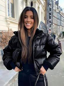 Trang phục Halloween thanh lịch, thời trang, quần áo mùa đông nữ, áo khoác nữ, áo vest, áo khoác ngoài nữ, áo khoác mùa đông nữ, áo khoác nữ, áo khoác lông vũ nữ, mùa đông, màu đen, phong cách Y2K, áo khoác, trang trọng, phong cách đồng quê, màu đen - màu đen - Xem 5