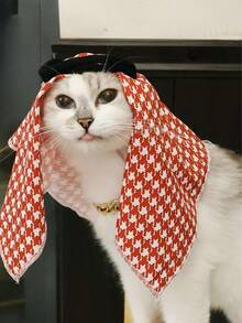 1pc Pet Headband Hat, Handmade Sun Protection & Wind Proof Headwear For Cats & Dogs - Multicolor - View 7