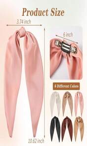 6 PCS Hair Bows For Women, Big Bow Hair Clips For Girls, Silky Satin Hair Bows Clips Oversized Long Tail, Large Hair Barrettes Cute Aesthetic Hair Accessories, Metal Bow Hair Clips Neutral Color - MàuC - Xem 4