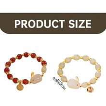 Jade Rabbit Bracelet, Rabbit Lucky Charm, Bunny Charm Bracelet Blessing New Year Animal Jewelry Bracelet For Women