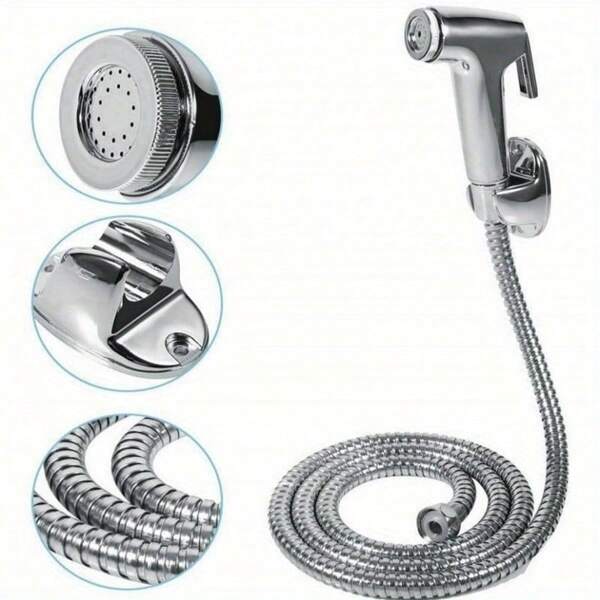1 Stück Metall Toilettensprühpistolen-Set mit Wasserhahn-Booster und Spüldüse für die persönliche Hygiene, Körperreinigung, Waschmaschine