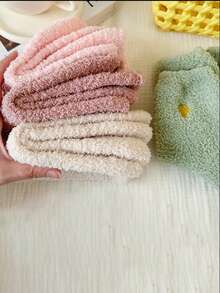 1/3/5双女士日式刺绣爱心厚款保暖袜，适合产后 - 彩色 - 查看 8