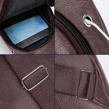Men's Sling Bag With USB Charge Port - Stylish Multi-Way Shoulder Bag With Large Capacity, 4 Compartments For Organized Storage, Adjustable Strap For Hiking, Gym, Travel  Everyday Carry, Secure Sports Backpack For Men Teens - màu nâu - Xem 5