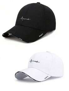 1 件男女通用棒球帽，休闲字母印花太阳帽，适合春秋季节，适合日常使用、户外旅行、徒步旅行、滑雪 - 款式A - 查看 12