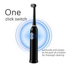 Cepillo de dientes eléctrico giratorio con 4 cabezales de cepillo, incluye 2 baterías AAA, cepillo de dientes eléctrico con batería de limpieza inteligente, cerdas suaves