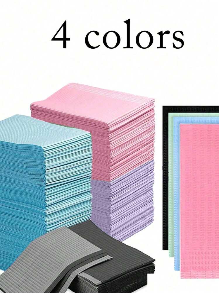 1 Pack Disposable Pink/Blue Manicure Desk Mat, 3-Ply Waterproof Foldable Cleaning Pad, Tablecloth, Nail Salon Paper Towels, Multi-Purpose Beauty, Tattoo, Dental Cleaning Cloth, Waterproof Tablecloth, Nail Art Tools - Multicolor - View 3