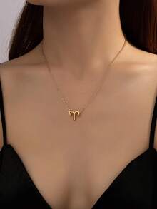 1 pieza Collar con colgante de constelación de Aries minimalista, elegante y versátil para mujer