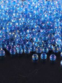 GO2CJBEADS 10克多色2毫米银线圆形洛可可玻璃种子珠，可DIY手链