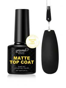 Matte Gel Nail Polish Top Coat, No Wipe Sealer, Removable Matte Effect, Long-Lasting, DIY Manicure Gift, Essential For Home Nail Salon, Requires UV/LED Lamp - Clear - View 2