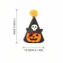 Halloween Pet Costume 5-Piece Set: 4 Themed Collars (Skull/Pumpkin/Pirate/Witch) + Hat | Adjustable Elastic Bandana, Pom Pom Necklace & Decor For Cats, Dogs