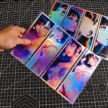 4pcs Anime Girl, JDM, Japanese, Otaku, ACGN Vaporwave Themed Laser Holographic Stickers, Suitable For Cars, Motorcycles, Laptops, Skateboards, Refrigerators, Nostalgic Decor