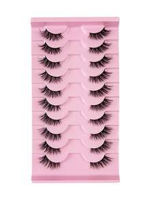 7 pares de pestañas postizas transparentes que alargan el extremo para maquillaje diario y de escenario - Pestañas Ojos de Gato - Ver 14