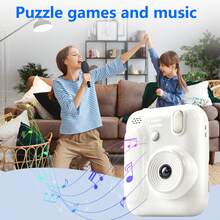 儿童即时打印相机套装，适合3-12岁男孩女孩，16倍数码变焦，2.4英寸IPS屏幕，可充电，专业摄影，1080P高清，附赠4张打印纸，即时打印玩具，圣诞节和生日礼物，适合3-16岁儿童和青少年，白色 - QJH-Z700-相機 - 查看 13