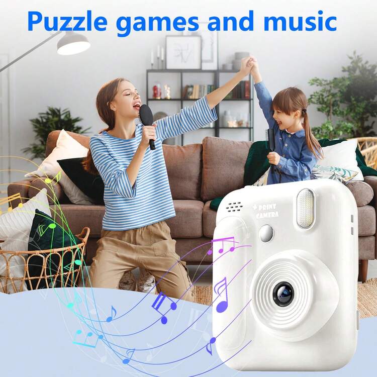 儿童即时打印相机套装，适合3-12岁男孩女孩，16倍数码变焦，2.4英寸IPS屏幕，可充电，专业摄影，1080P高清，附赠4张打印纸，即时打印玩具，圣诞节和生日礼物，适合3-16岁儿童和青少年，白色 - QJH-Z700-相機 - 查看 12