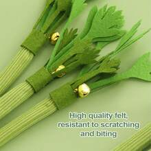 1pc Realistic Celery & Silvervine Cat Toy With Bell, Durable Chew Toy For Pets