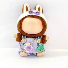 Ropa de muñeca de 6.69 pulgadas, compatible con Labubu, 1 set de decoración - Conjunto de sombrero de cubo y pantalones de moda, adecuado para muñecas de 6.69 pulgadas, accesorios lindos de BuLabu, para exhibición (muñecas no incluidas)