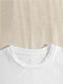 Women'S Casual Crew Neck T-Shirt With Purple Rose And Butterfly Graphic Print,Ideal Birthday Or Holiday Gift, White And Navy The-Shoulder Cropped Top - 白色 - 查看 5