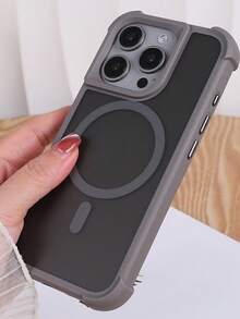 1个奢华磨砂透明磁吸软硅胶手机壳，适用于 17 Pro Max、AIR 16、15、14、13、12、11 Pro Max Plus - 灰色 - 查看 3