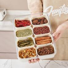 Snackle Box Container,Portable Snack Box 8 Compartment Divided Serving Tray With Lid And Handle,Clear Storage Organizer For Fruit Candy Nuts Veggie-Perfect Ideal For Party,Travel & Picnic UseWhite,1Pack - PP八分格(可 進洗碗機) - 查看 3