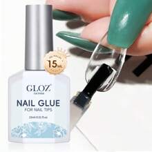 GLOZ 凝胶指甲油 15ml 指甲胶适用于丙烯酸指甲，4 合 1 超强刷指甲胶适用于假指甲和凝胶指甲油 LED 灯必备美甲礼物