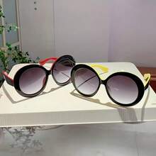 New Women's Glasses Large Frame Fashion Color Block Design  Versatile Suitable For Daily Wear Decoration - Đen chuyển màu xám - Xem 9