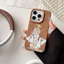 Teléfono con estampado de piel de oveja TPU, diseño moderno y elegante para el Día de la Madre. Compatible con phone 15 Pro, 16 Pro, 14 Plus, 13 RRO, 12, 11 Pro, XS, X y XR. Modelo SHJC3185 - Caqui - Ver 2